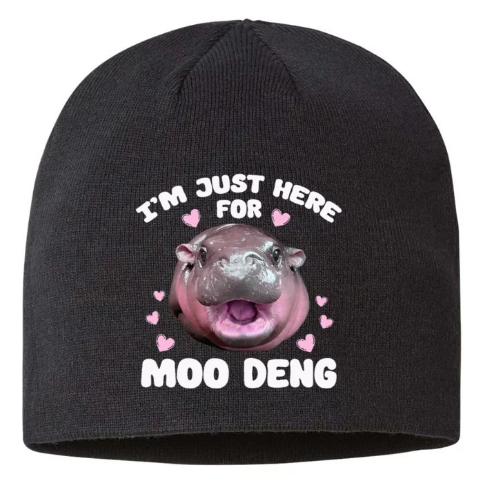 IM Just Here For Moo Deng Cute Baby Hippo Bouncy Souvenir 8 1/2in Sustainable Knit Beanie