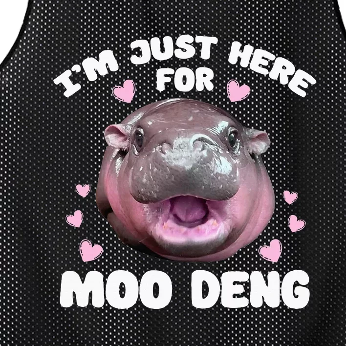 IM Just Here For Moo Deng Cute Baby Hippo Bouncy Souvenir Mesh Reversible Basketball Jersey Tank