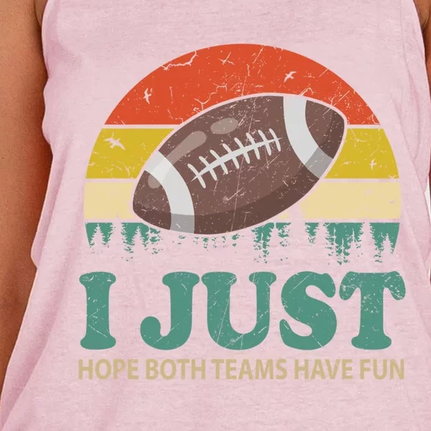 I Just Hope Both Teams Have Fun Or Funny Football Gift Women's Knotted Racerback Tank