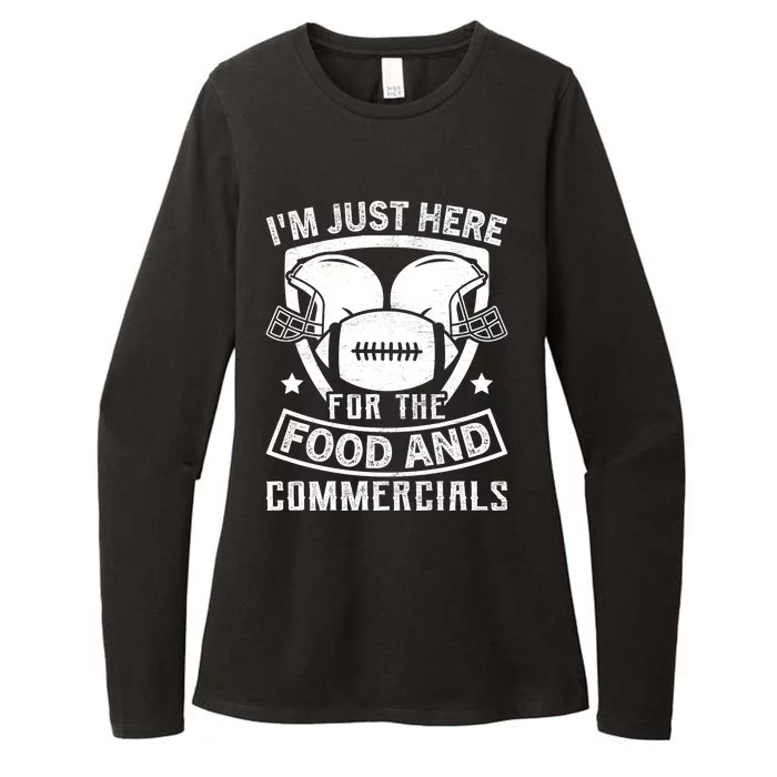 Im Just Here For The Food And Commercials Game Day Football Lover Womens CVC Long Sleeve Shirt