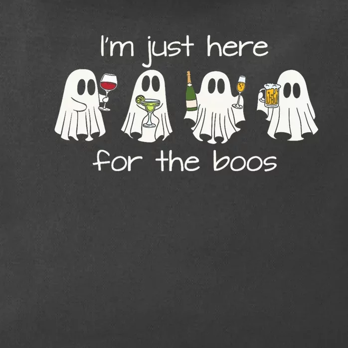 IM Just Here For The Boos Funny Halloween Ghost Zip Tote Bag