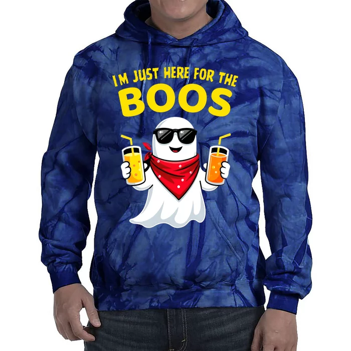 Im Just Here For The Boos Funny Halloween Tie Dye Hoodie