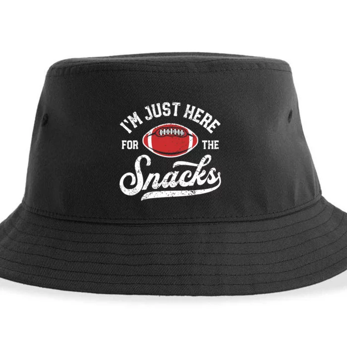 I'm Just Here For The Snacks Funny Fantasy Football League Sustainable Bucket Hat