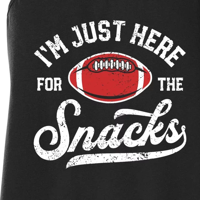 I'm Just Here For The Snacks Funny Fantasy Football League Women's Racerback Tank