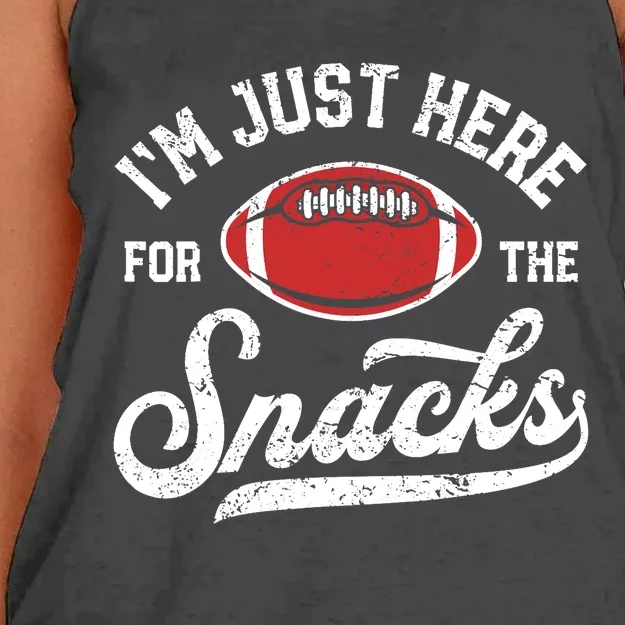 I'm Just Here For The Snacks Funny Fantasy Football League Women's Knotted Racerback Tank