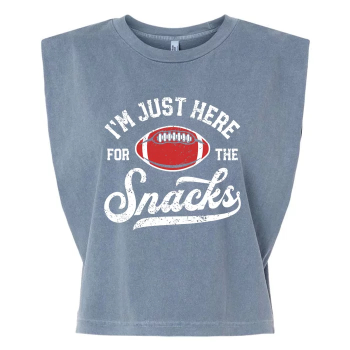 I'm Just Here For The Snacks Funny Fantasy Football League Garment-Dyed Women's Muscle Tee