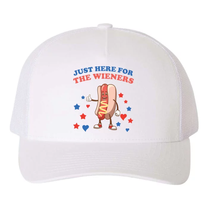 Im Just Here For The Wieners 4th Of July Shirts Yupoong Adult 5-Panel Trucker Hat