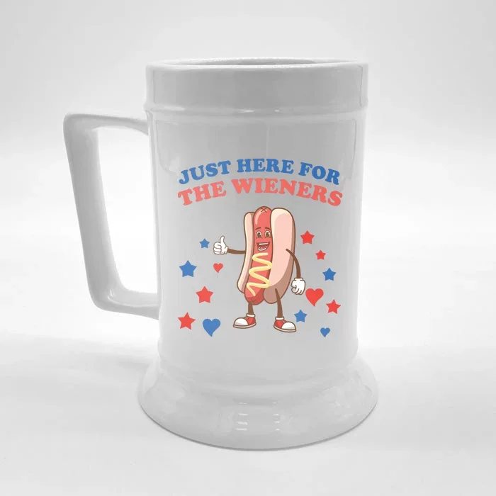 Im Just Here For The Wieners 4th Of July Shirts Front & Back Beer Stein