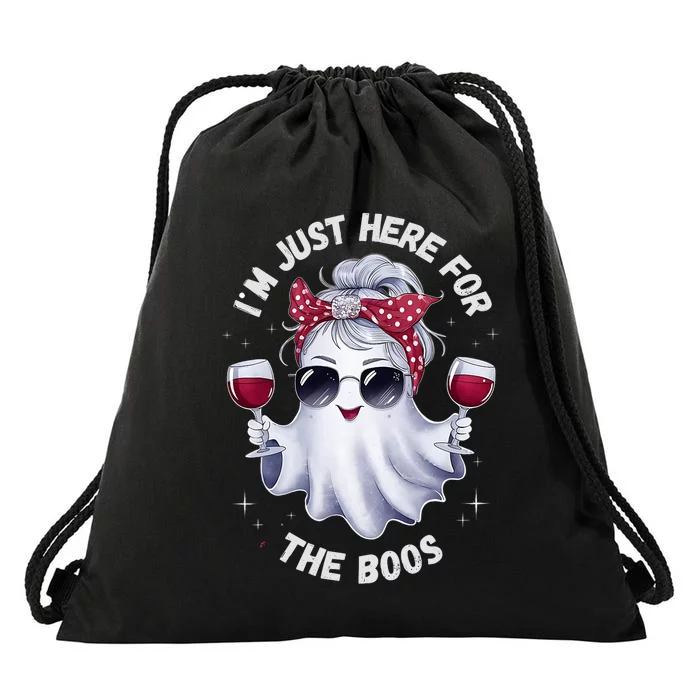 IM Just Here For The Boos Halloweenghost Cute Drawstring Bag