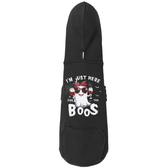 IM Just Here For The Boos Halloween Ghost Doggie 3-End Fleece Hoodie