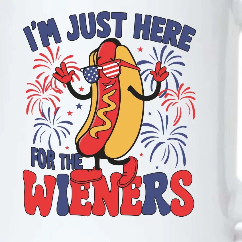 Im Just Here For The Wieners 4th Of July Usa Celebration Independence Day Black Color Changing Mug