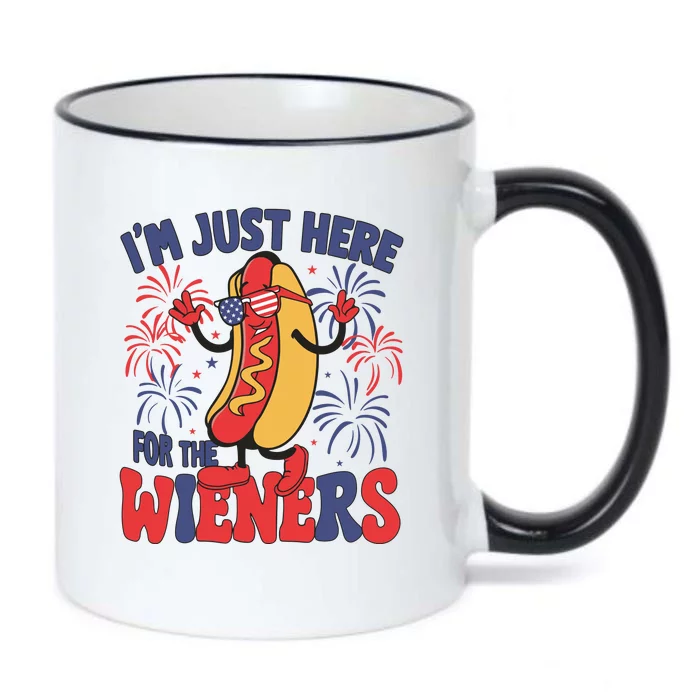 Im Just Here For The Wieners 4th Of July Usa Celebration Independence Day Black Color Changing Mug