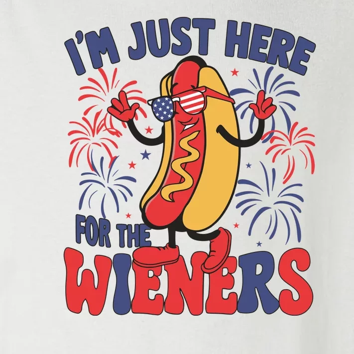 Im Just Here For The Wieners 4th Of July Usa Celebration Independence Day Toddler Long Sleeve Shirt