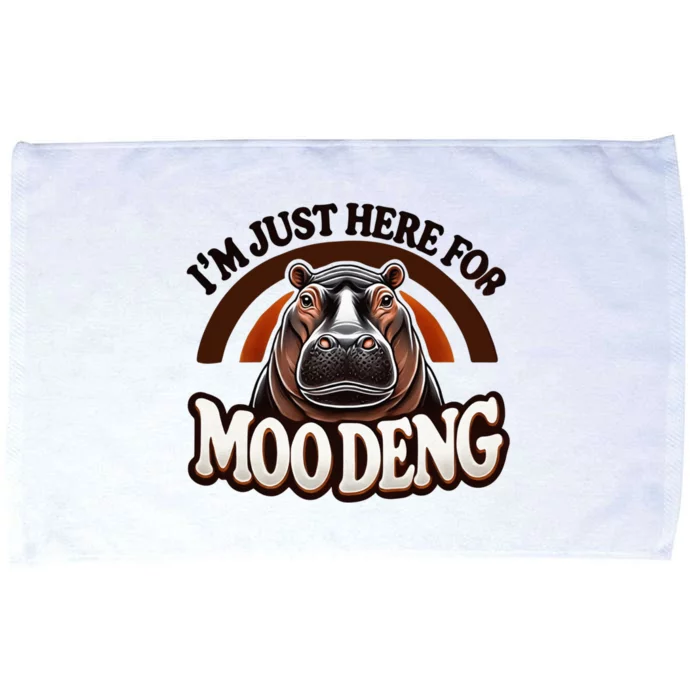 IM Just Here For Moo Deng Cute Baby Hippo 2024 Meme Microfiber Hand Towel