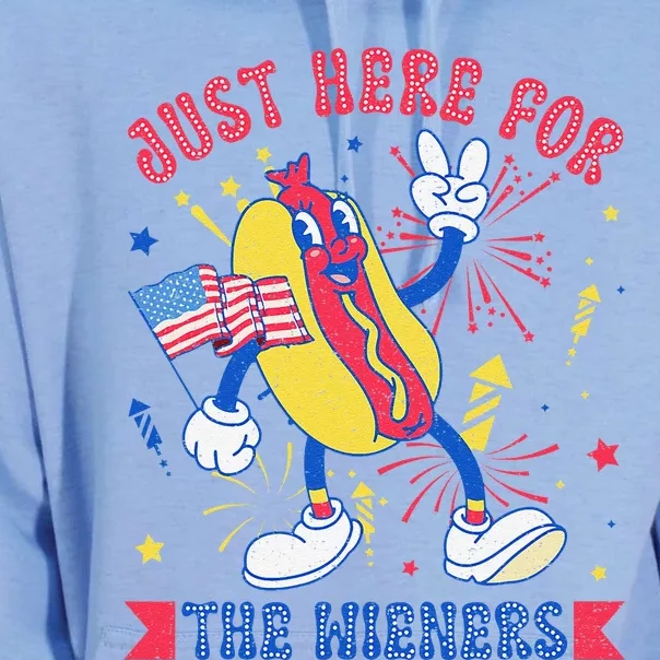 IM Just Here For The Wieners Funny Hot Dog 4th Of July Unisex Surf Hoodie