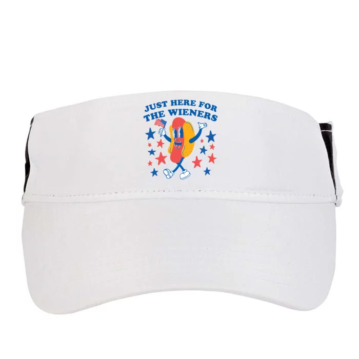 I'm Just Here For The Wieners Funny 4th Of July Adult Drive Performance Visor