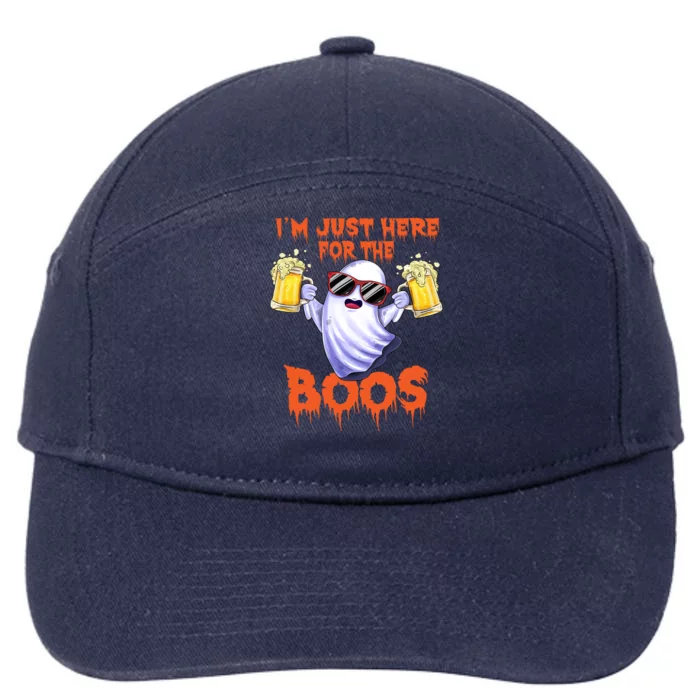 Im Just Here For The Boos Ghost Ing Halloween Beer Gift 7-Panel Snapback Hat