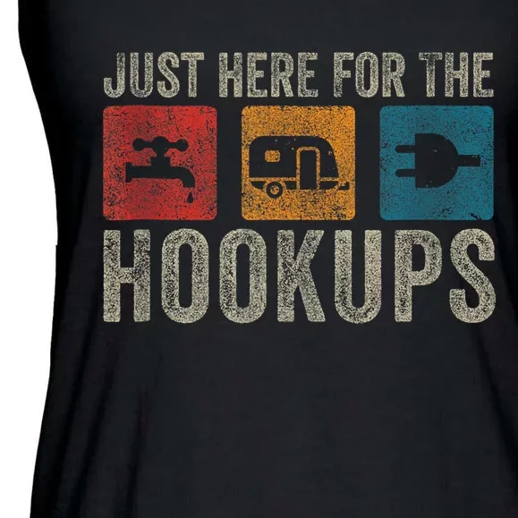 IM Just Here For The Hookups Funny Camp Rv Camper Camping Ladies Essential Flowy Tank