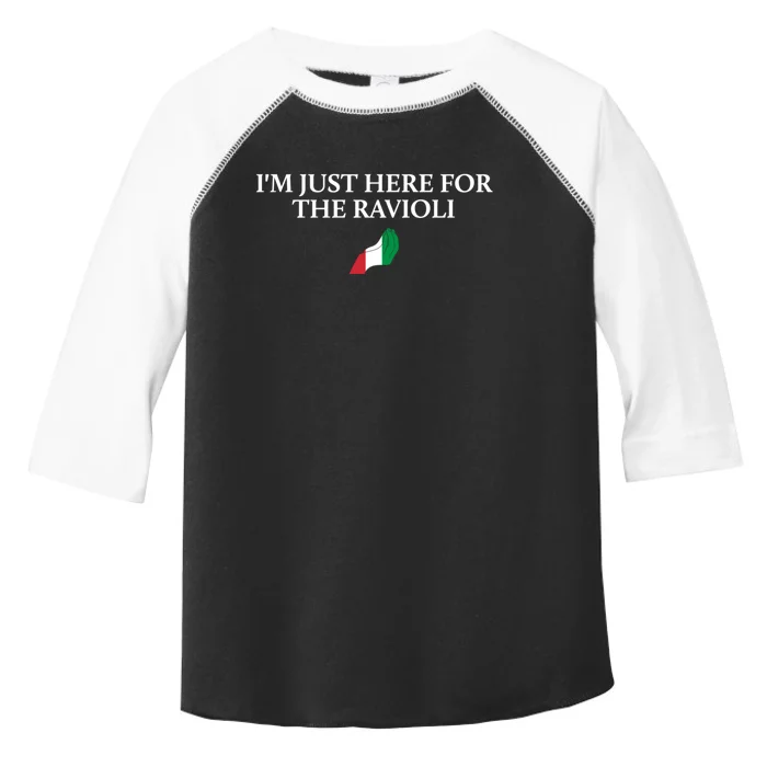 Im Just Here For The Ravioli Funny Italian Humor Italy Food Toddler Fine Jersey T-Shirt