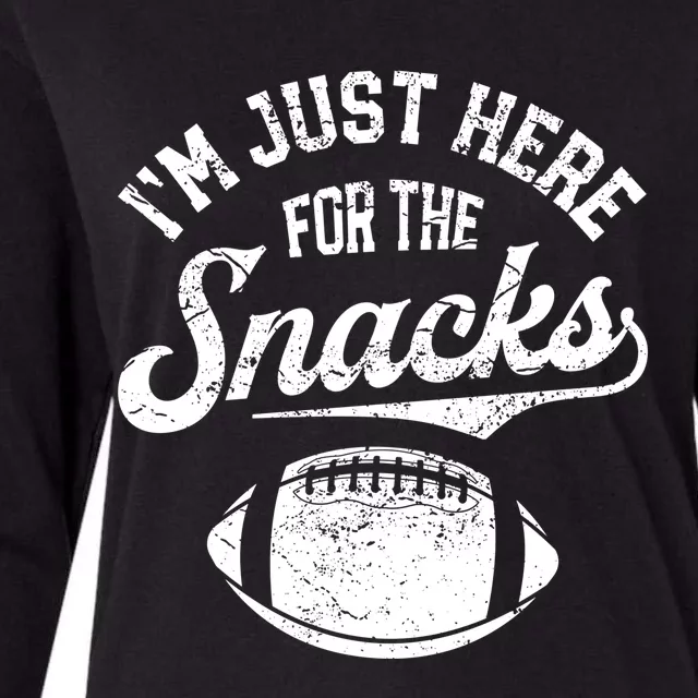 I'm Just Here For The Snacks Funny Fantasy Football League Gift Womens Cotton Relaxed Long Sleeve T-Shirt