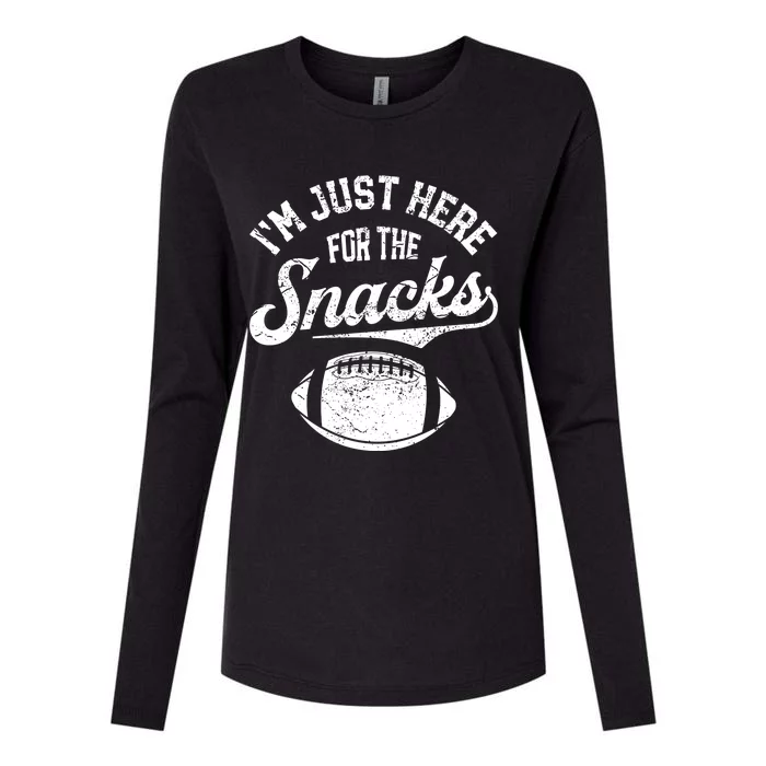 I'm Just Here For The Snacks Funny Fantasy Football League Gift Womens Cotton Relaxed Long Sleeve T-Shirt