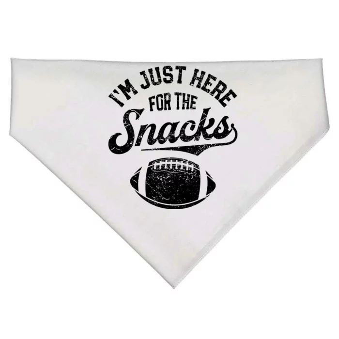 I'm Just Here For The Snacks Funny Fantasy Football League Gift USA-Made Doggie Bandana