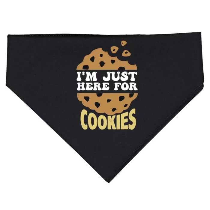 IM Just Here For The Cookies Funny Christmas Cookies Outfit USA-Made Doggie Bandana