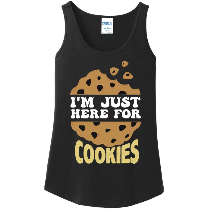 IM Just Here For The Cookies Funny Christmas Cookies Outfit Ladies Essential Tank