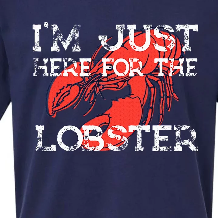 IM Just Here For The Lobster Funny Lobster Eating Seafood Sueded Cloud Jersey T-Shirt