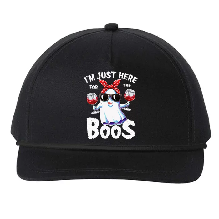 Im Just Here For The Boos Halloween Ghost Cute Funny Snapback Five-Panel Rope Hat