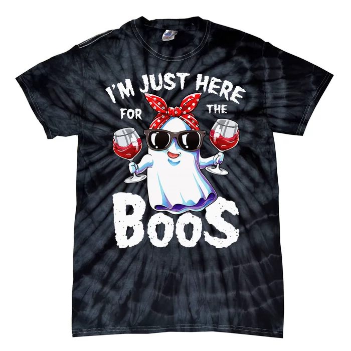 Im Just Here For The Boos Halloween Ghost Cute Funny Tie-Dye T-Shirt