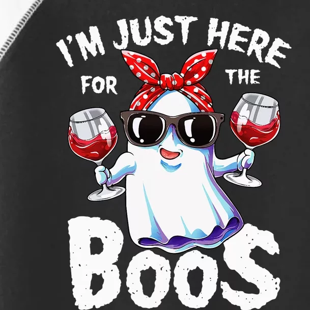 Im Just Here For The Boos Halloween Ghost Cute Funny Toddler Fine Jersey T-Shirt