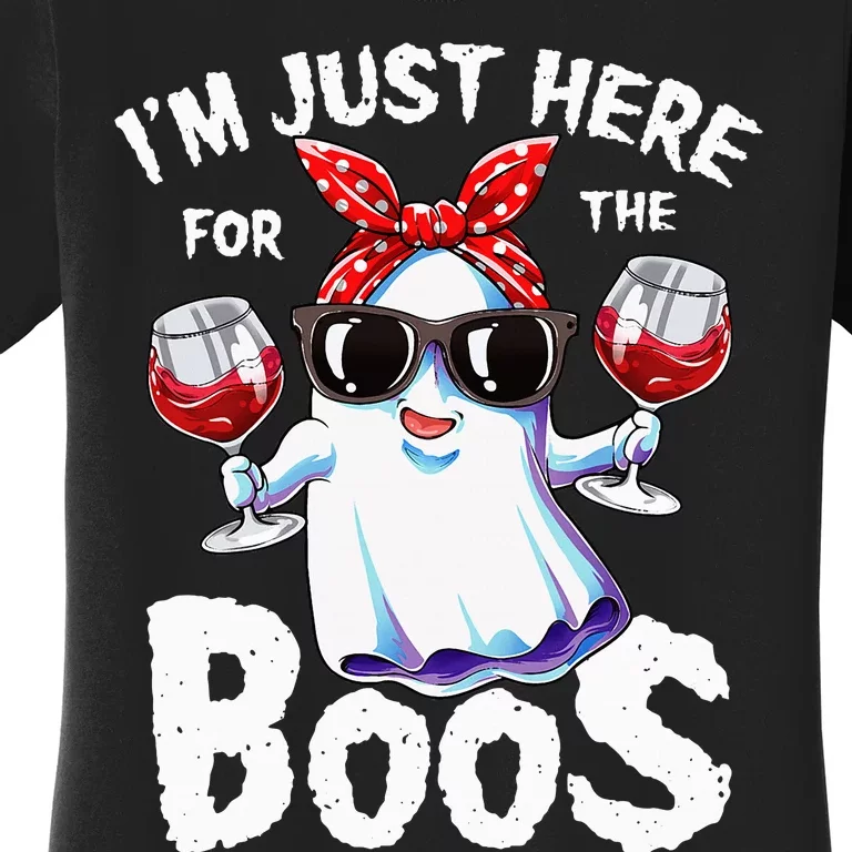 Im Just Here For The Boos Halloween Ghost Cute Funny Women's T-Shirt