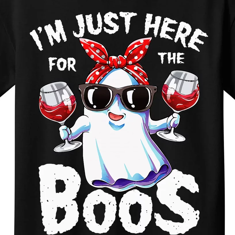 Im Just Here For The Boos Halloween Ghost Cute Funny Kids T-Shirt