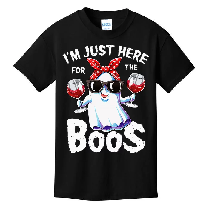 Im Just Here For The Boos Halloween Ghost Cute Funny Kids T-Shirt