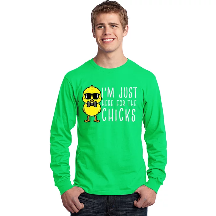 Im Just Here For The Chicks Cute Easter Long Sleeve Shirt