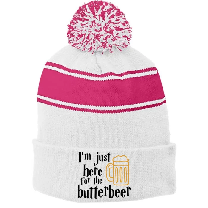 I’M Just Here For The Butterbeer Wizarding World Stripe Pom Pom Beanie