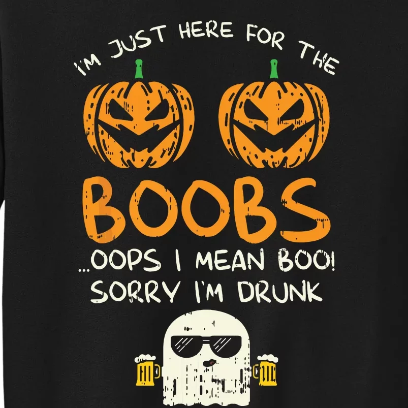 Im Just Here For The Boobs Boos Drunk Ghost Beer Halloween Sweatshirt