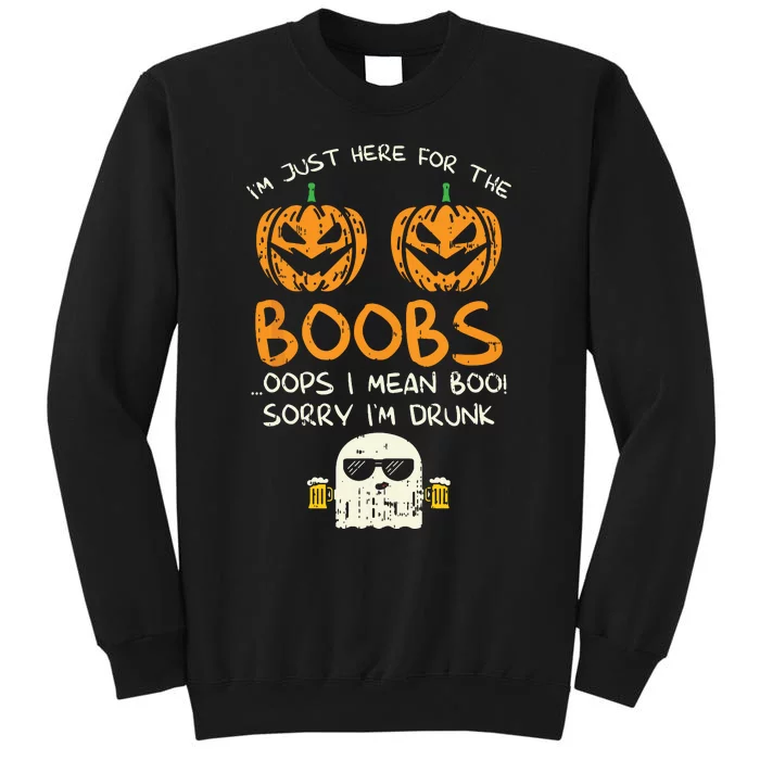 Im Just Here For The Boobs Boos Drunk Ghost Beer Halloween Sweatshirt