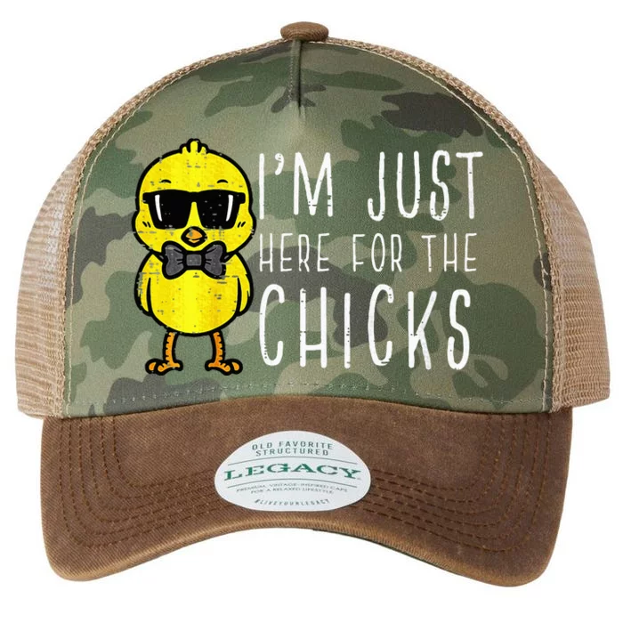 Im Just Here For The Chicks Cute Easter Legacy Tie Dye Trucker Hat