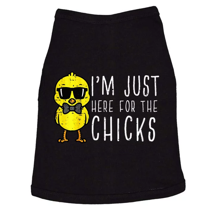 Im Just Here For The Chicks Cute Easter Doggie Tank