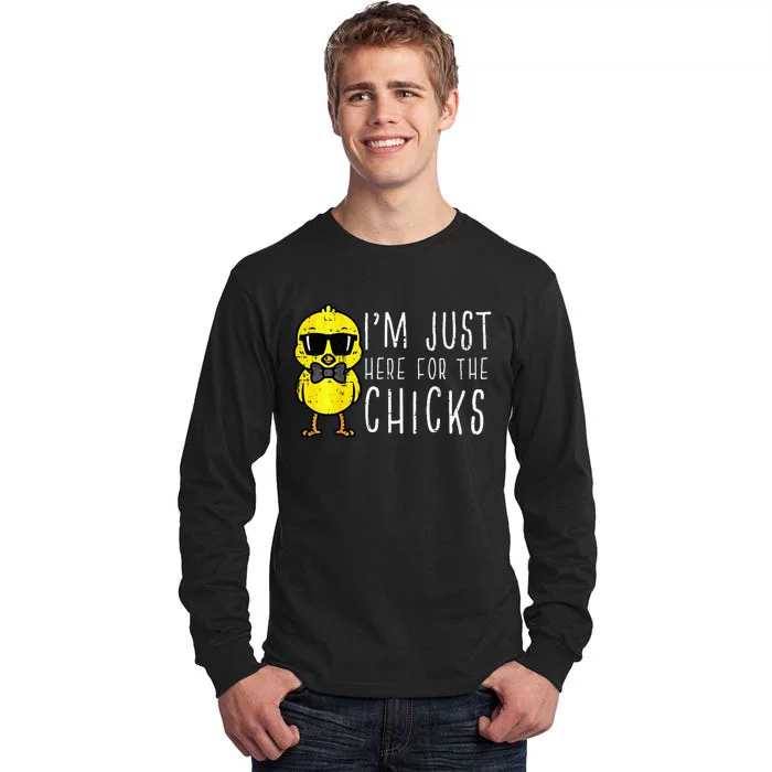 Im Just Here For The Chicks Cute Easter Tall Long Sleeve T-Shirt