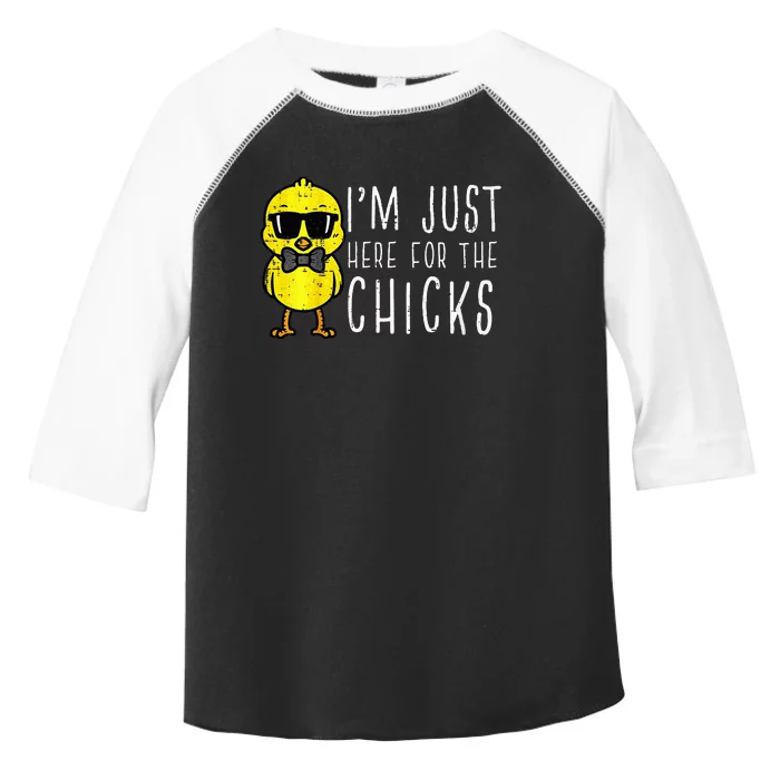 Im Just Here For The Chicks Cute Easter Toddler Fine Jersey T-Shirt