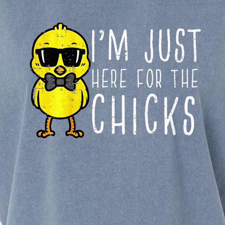 Im Just Here For The Chicks Cute Easter Garment-Dyed Women's Muscle Tee