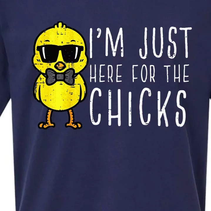 Im Just Here For The Chicks Cute Easter Sueded Cloud Jersey T-Shirt