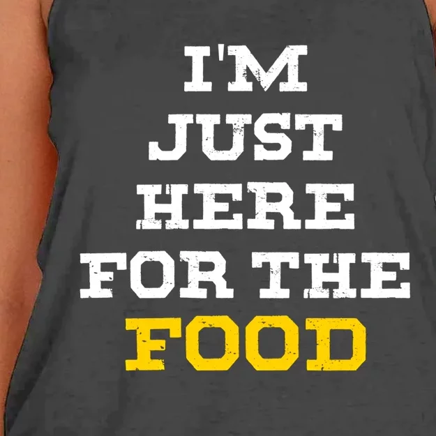 Im Just Here For The Food Cool Gift Women's Knotted Racerback Tank