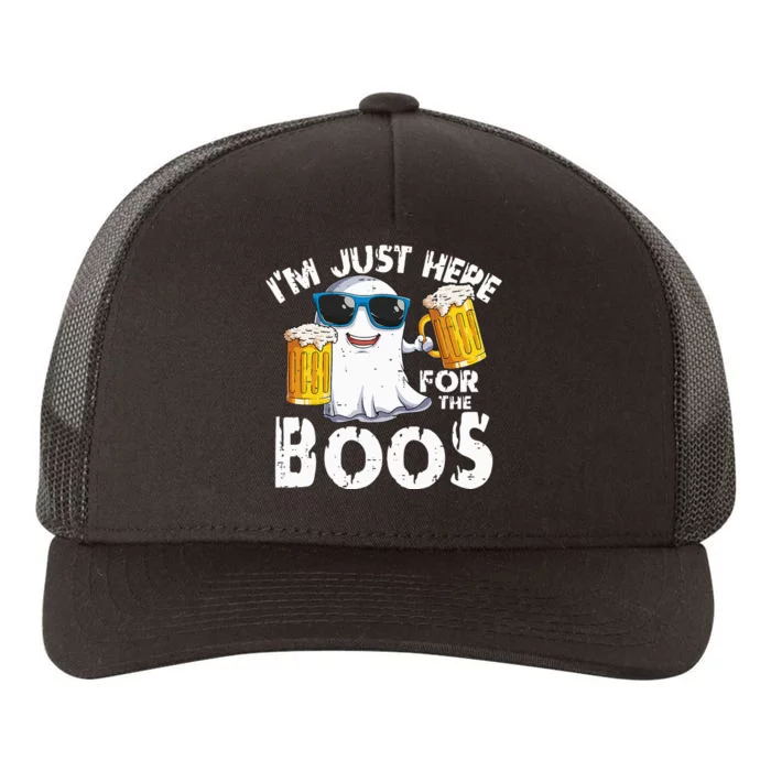 I'm just here for the boos Beer Ghost Halloween costume Yupoong Adult 5-Panel Trucker Hat