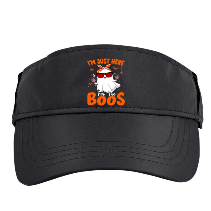 Im Just Here For The Boos Funny Halloween Wo Ghost Wine Adult Drive Performance Visor