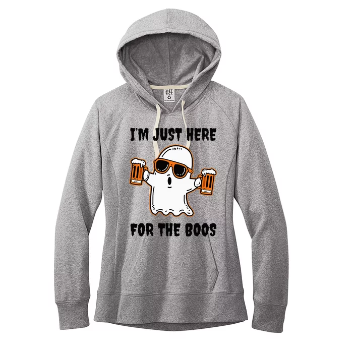 Im Just Here For The Boos Funny Halloween Beer Lovers Drink Women's Fleece Hoodie