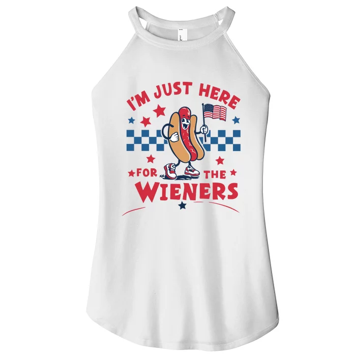 Im Just Here For The Wieners 4th Of July Women’s Perfect Tri Rocker Tank